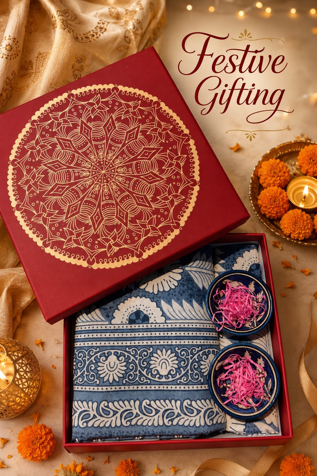 Premium Gift Combo - Bedsheet & Pottery Bowl Set