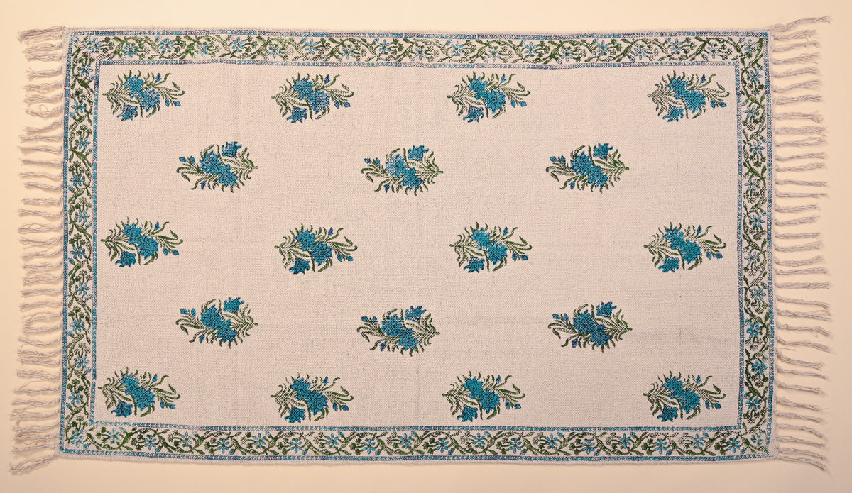 Hand Block Printed Handloom Cotton Dhurrie