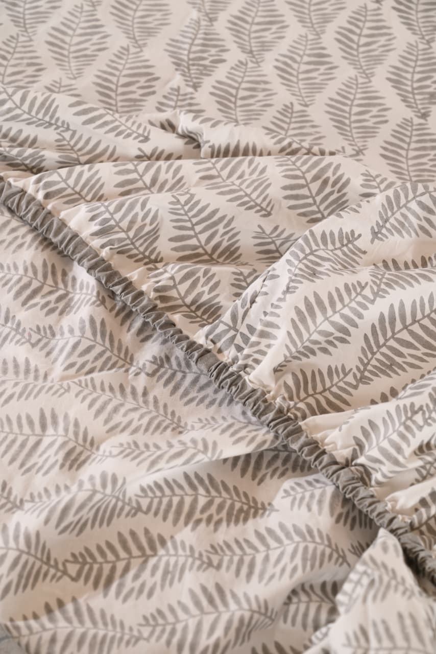 Premium Fitted Bedsheet Set with 2 Pillow Covers - Percale Cotton