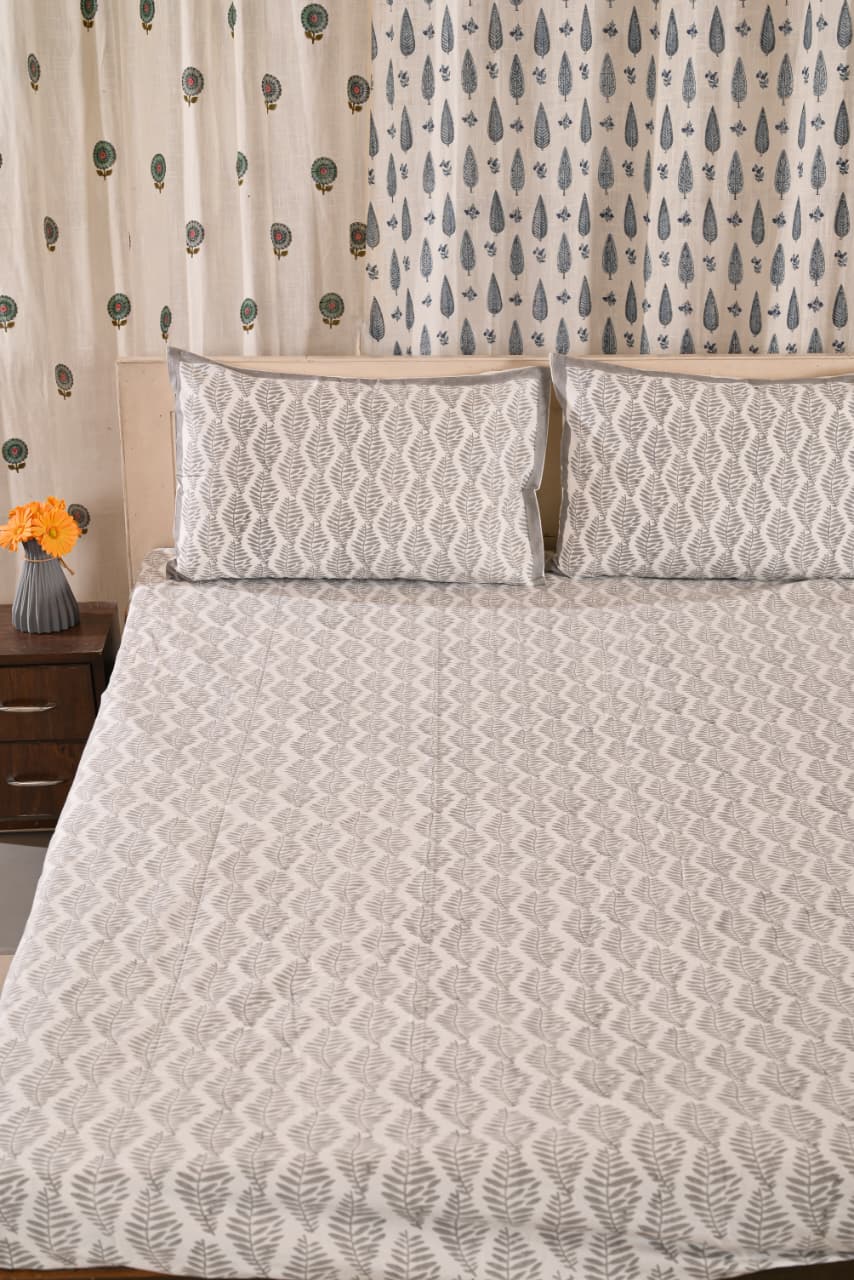 Premium Fitted Bedsheet Set with 2 Pillow Covers - Percale Cotton