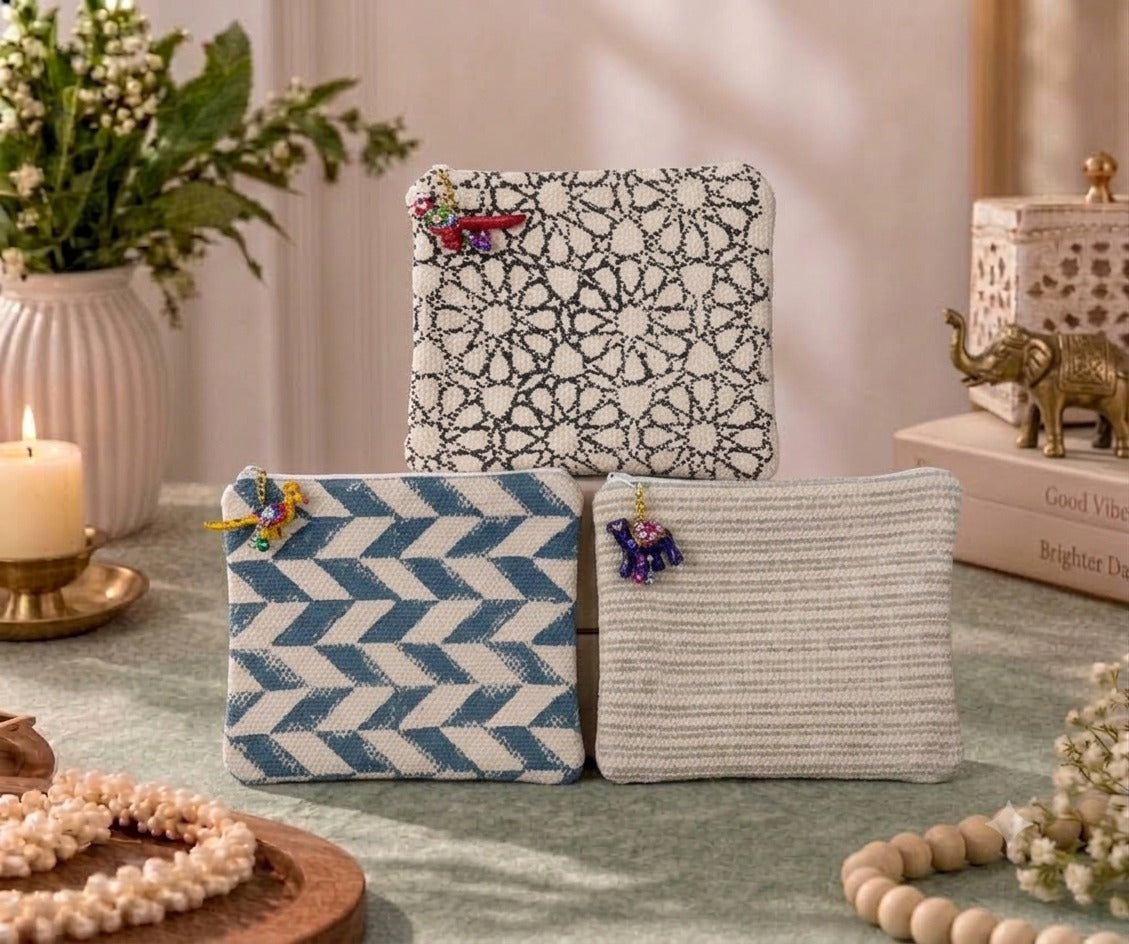 Handcrafted Block Print Kilim Pouch