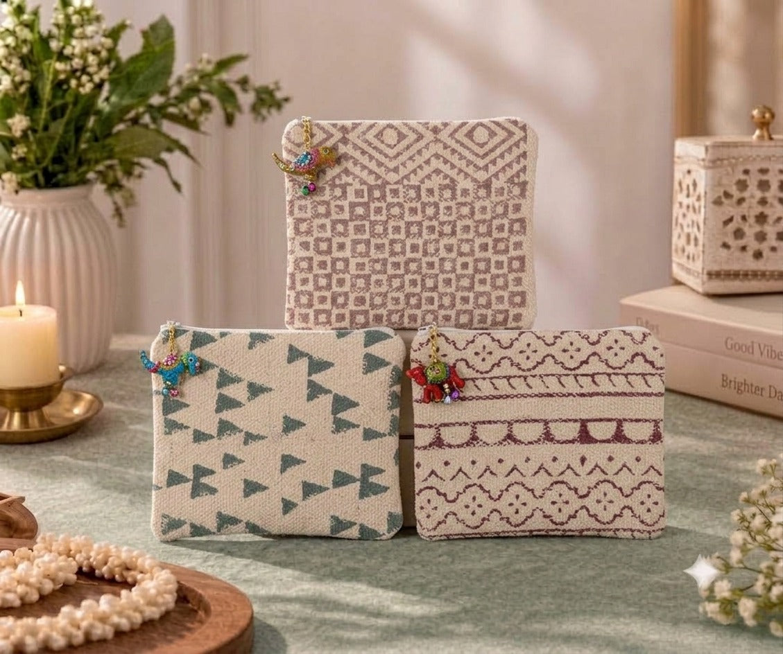 Handcrafted Block Print Kilim Pouch