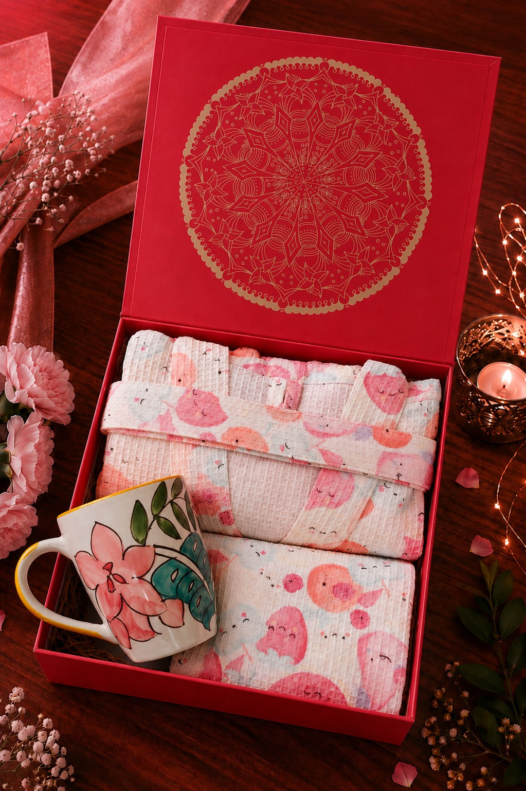 Premium Gift Combo - Bathrobe, Towel & Coffee Mug Set