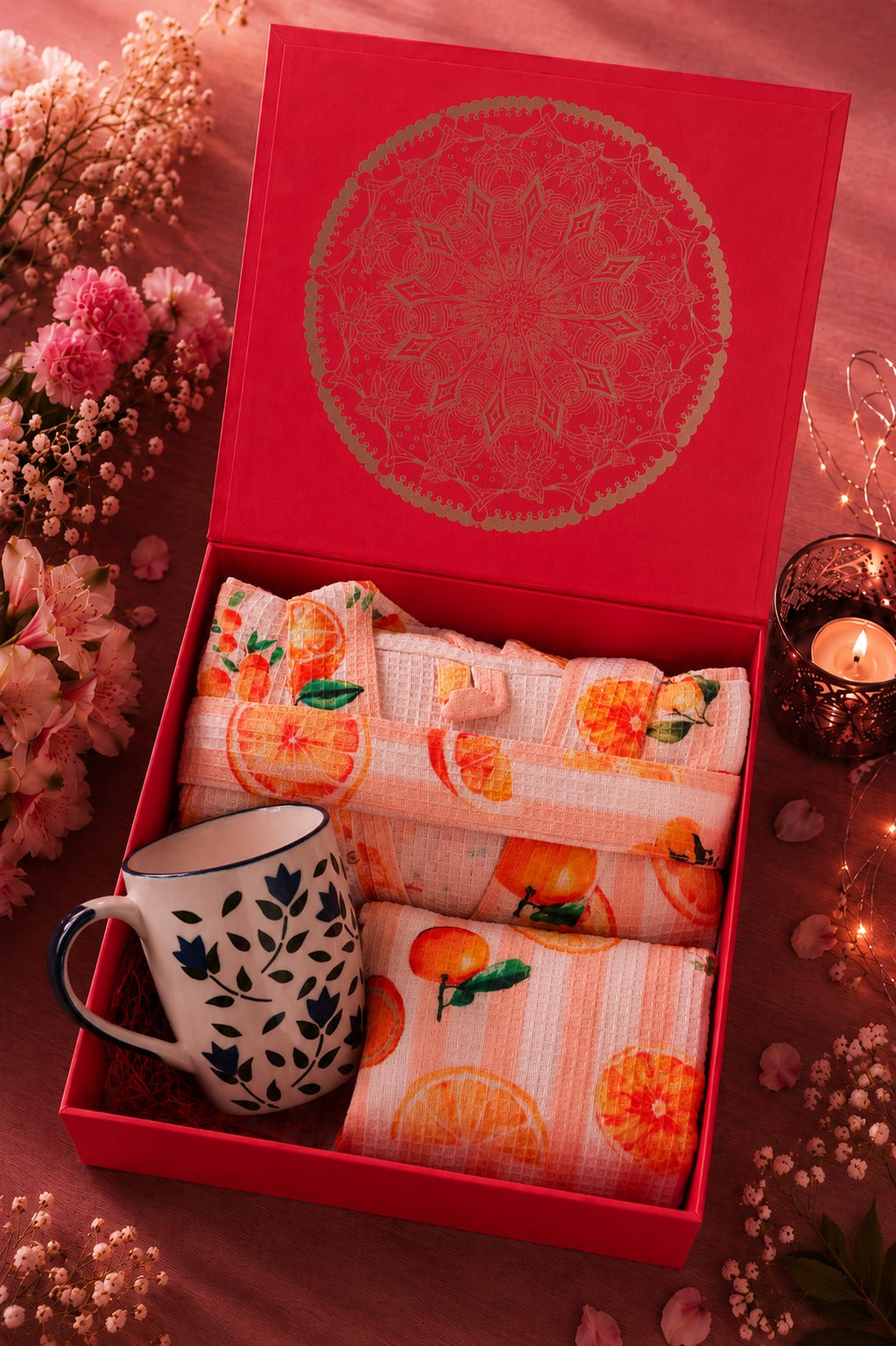 Premium Gift Combo - Bathrobe, Towel & Coffee Mug Set