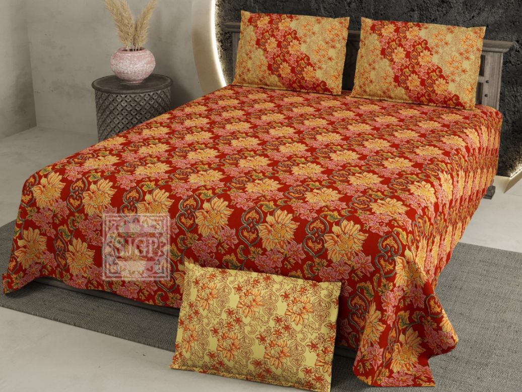 Chartook Bedsheet Set 108 x 108 in - 3 Pcs (Design 0051)