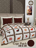 Gujari Patch Bedsheet Set 108 x 108 in - 3 Pcs (Design 0071)