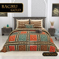 Bagru Gold Bedsheet Set 108 x 108 in - 3 Pcs (Design 0073)