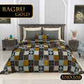 Bagru Gold Bedsheet Set 108 x 108 in - 3 Pcs (Design 0076)