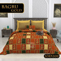 Bagru Gold Bedsheet Set 108 x 108 in - 3 Pcs (Design 0080)