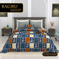 Bagru Gold Bedsheet Set 108 x 108 in - 3 Pcs (Design 0081)