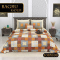 Bagru Gold Bedsheet Set 108 x 108 in - 3 Pcs (Design 0085)