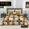 Bagru Gold Bedsheet Set 108 x 108 in - 3 Pcs (Design 0087)