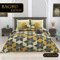 Bagru Gold Bedsheet Set 108 x 108 in - 3 Pcs (Design 0088)