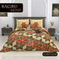 Bagru Gold Bedsheet Set 108 x 108 in - 3 Pcs (Design 0089)