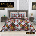 Bagru Gold Bedsheet Set 108 x 108 in - 3 Pcs (Design 0093)