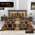 Bagru Gold Bedsheet Set 108 x 108 in - 3 Pcs (Design 0095)