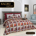 Bagru Gold Bedsheet Set 108 x 108 in - 3 Pcs (Design 0101)
