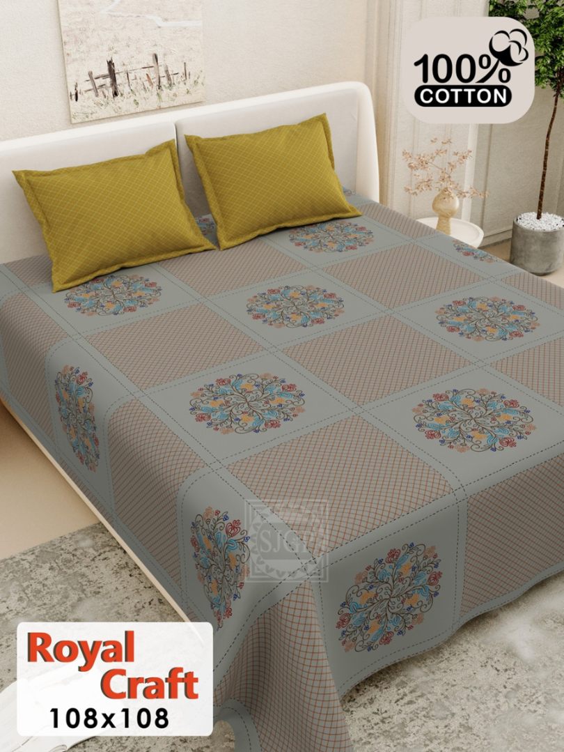 Royal Craft Bedsheet Set 108 x 108 in - 3 Pcs (Design 0161)
