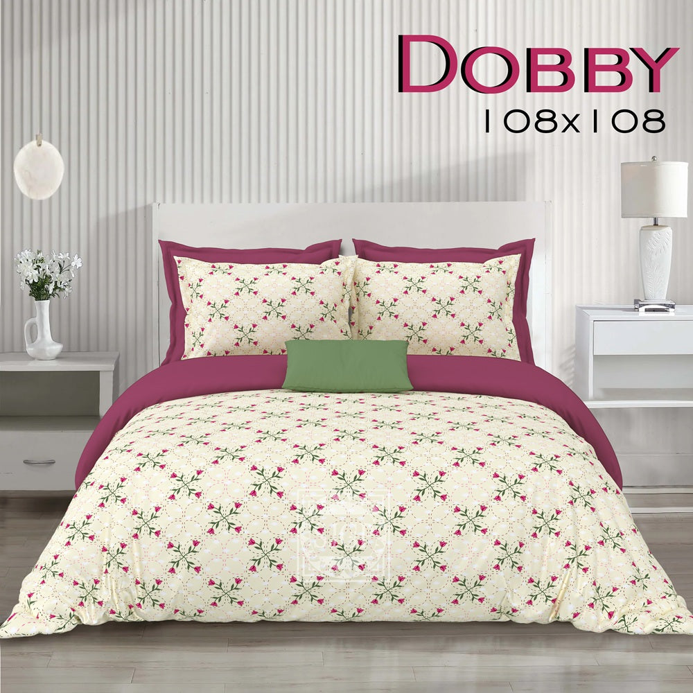 Dobby Bedsheet Set 108 x 108 in - 3 Pcs (Design 0171)