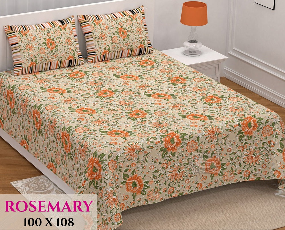 Rosemary Bedsheet Set 100 x 108 in - 3 Pcs (Design 0345)
