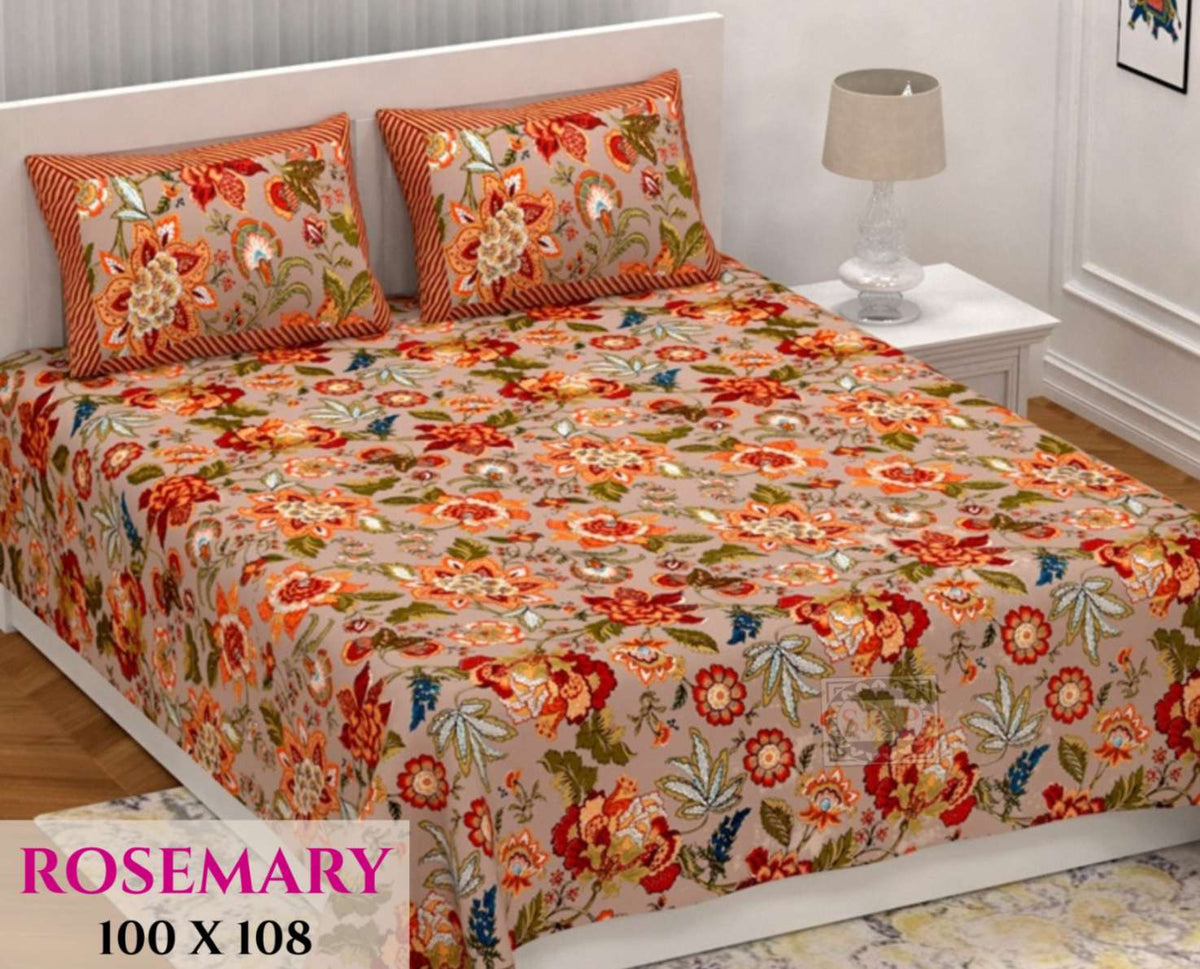 Rosemary Bedsheet Set 100 x 108 in - 3 Pcs (Design 0348)