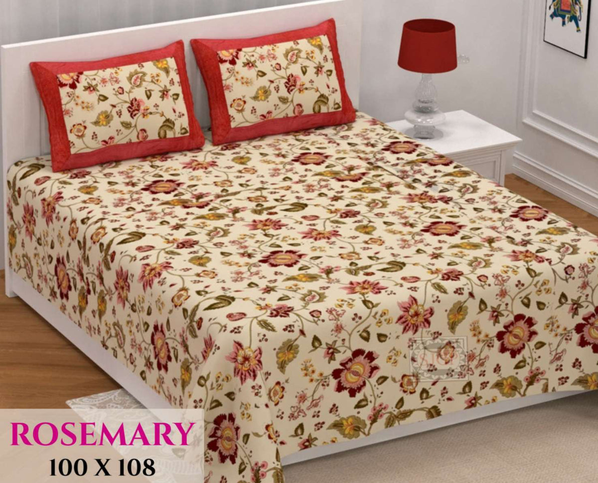 Rosemary Bedsheet Set 100 x 108 in - 3 Pcs (Design 0349)