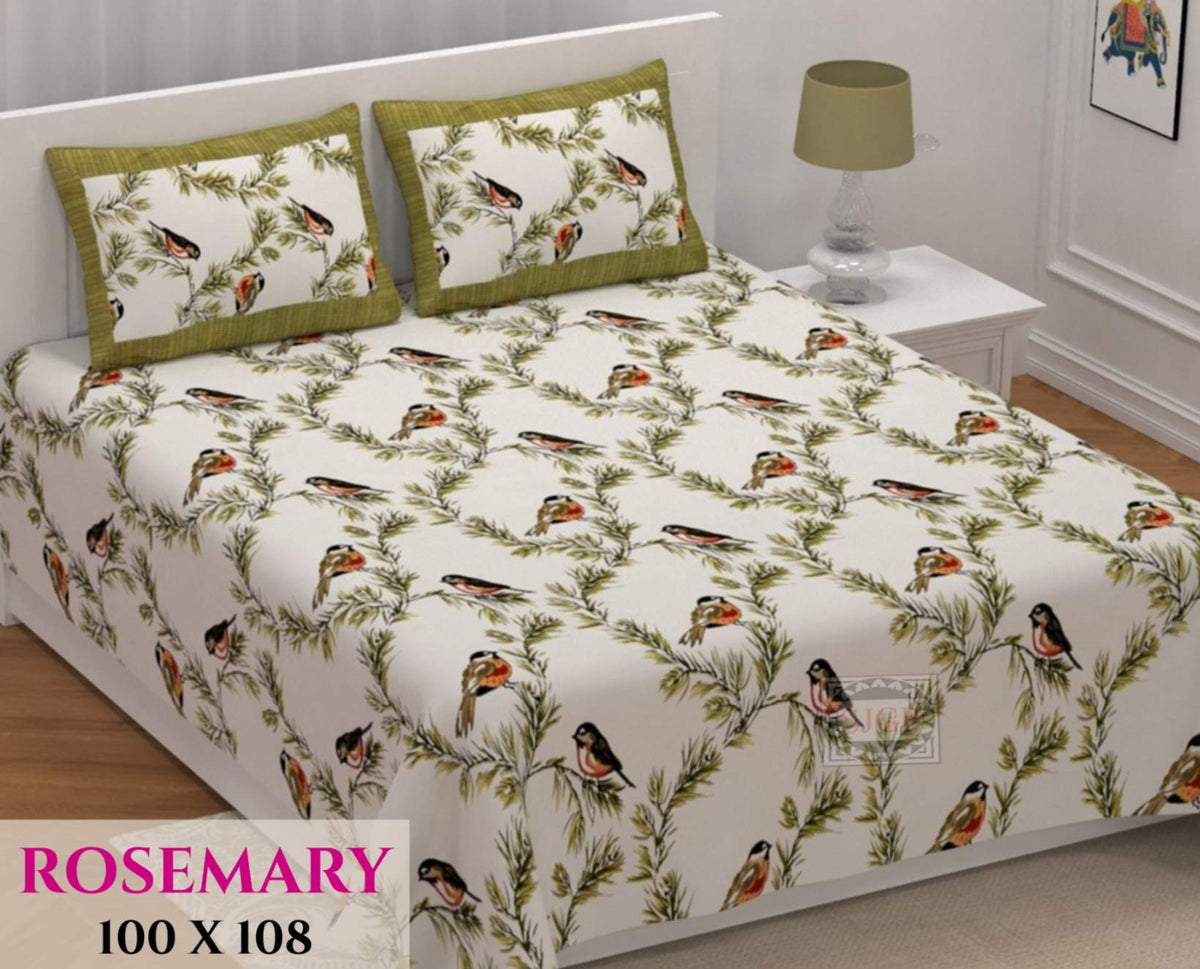 Rosemary Bedsheet Set 100 x 108 in - 3 Pcs (Design 0355)
