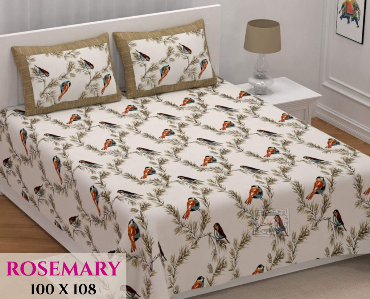 Rosemary Bedsheet Set 100 x 108 in - 3 Pcs (Design 0356)