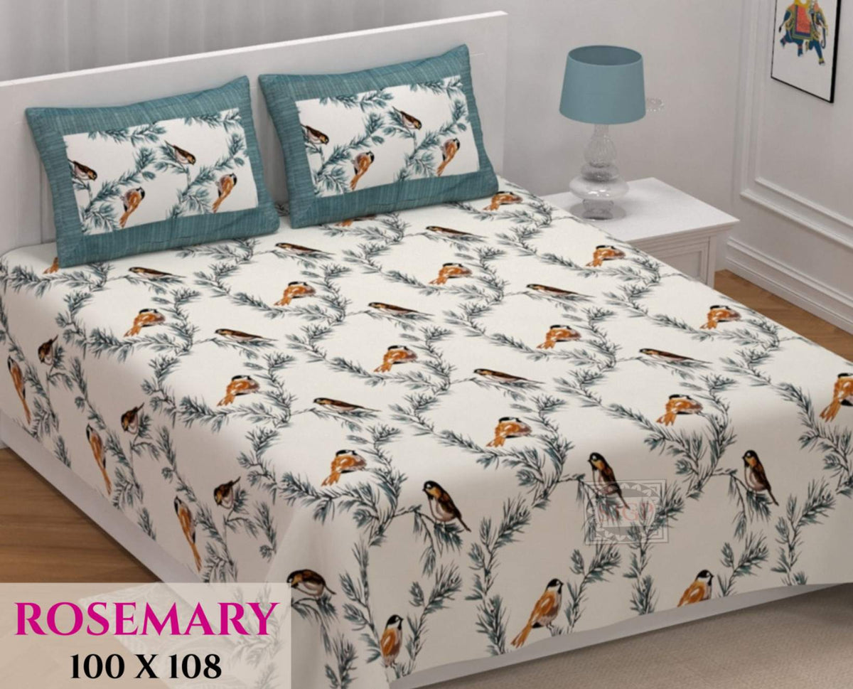Rosemary Bedsheet Set 100 x 108 in - 3 Pcs (Design 0357)