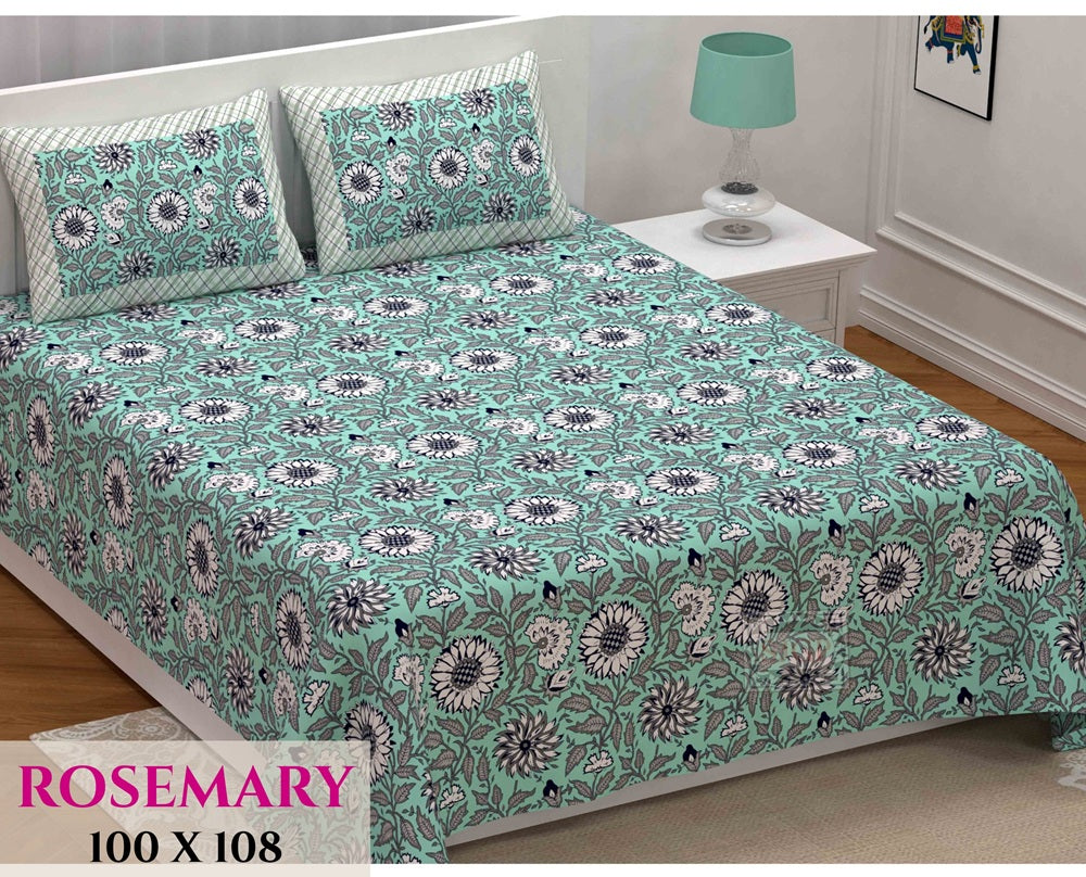 Rosemary Bedsheet Set 100 x 108 in - 3 Pcs (Design 0358)