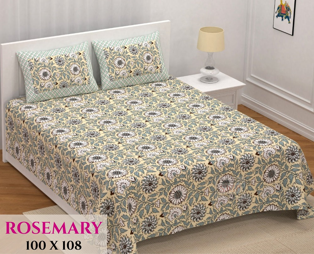 Rosemary Bedsheet Set 100 x 108 in - 3 Pcs (Design 0359)
