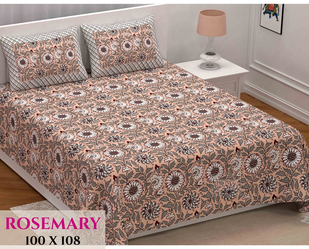 Rosemary Bedsheet Set 100 x 108 in - 3 Pcs (Design 0360)