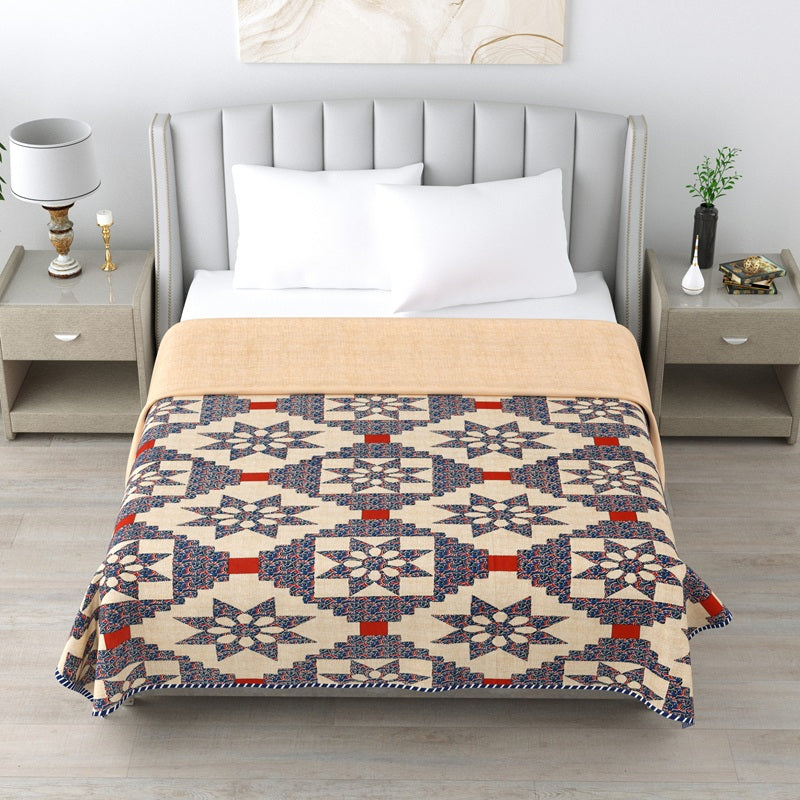 Ajrak Double Dohar Semi 90 x 100 in - 1 Pc (Design 0441)