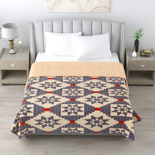 Ajrak Double Dohar Semi 90 x 100 in - 1 Pc (Design 0441)