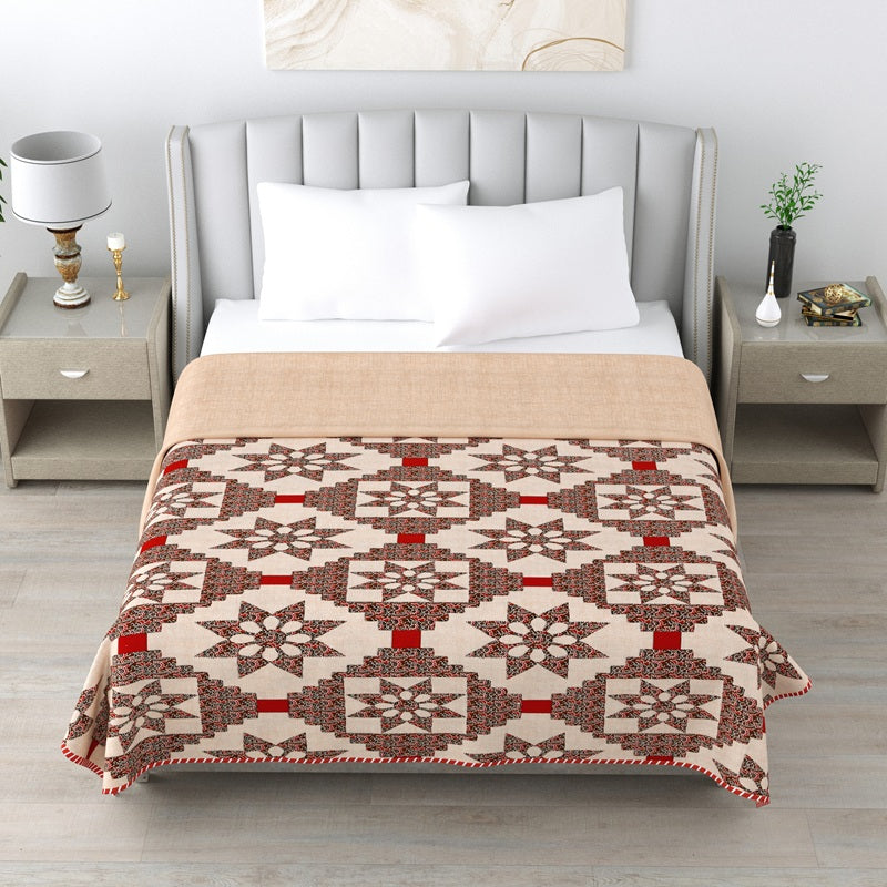 Ajrak Double Dohar Semi 90 x 100 in - 1 Pc (Design 0443)