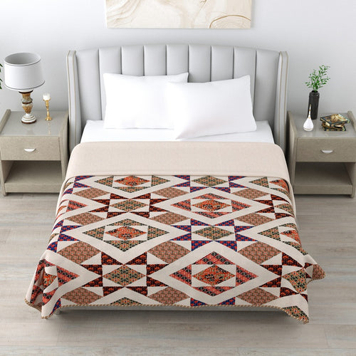 Ajrak Double Dohar Semi 90 x 100 in - 1 Pc (Design 0448)