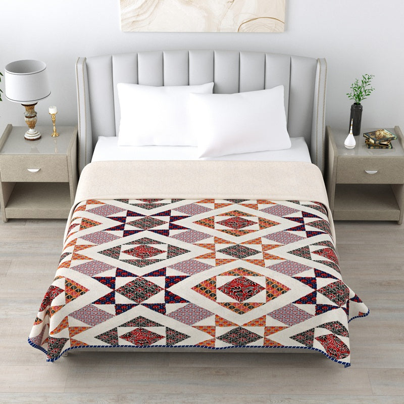 Ajrak Double Dohar Semi 90 x 100 in - 1 Pc (Design 0449)