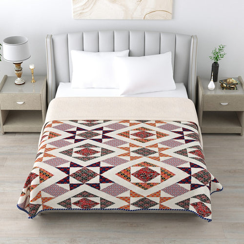 Ajrak Double Dohar Semi 90 x 100 in - 1 Pc (Design 0449)