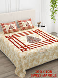 Swiss Marbal Bedsheet Set 100 x 108 in - 3 Pcs (Design 0878)
