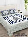 Swiss Marbal Bedsheet Set 100 x 108 in - 3 Pcs (Design 0880)