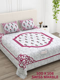 Swiss Marbal Bedsheet Set 100 x 108 in - 3 Pcs (Design 0883)