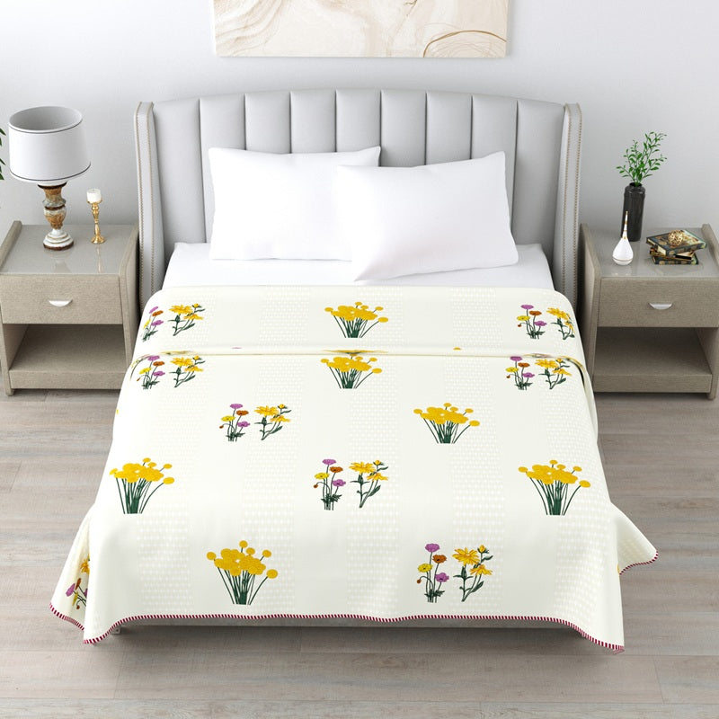 Milky White Double Dohar Semi 90 x 100 in - 1 Pc (Design 0463)