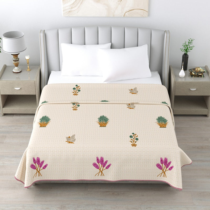 Milky White Double Dohar Semi 90 x 100 in - 1 Pc (Design 0468)