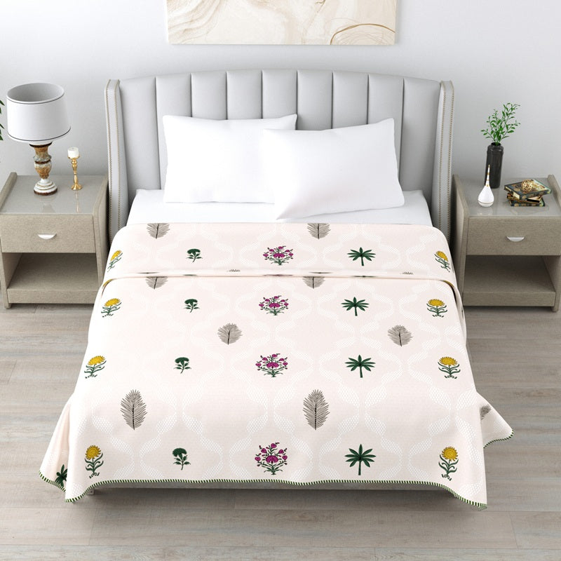 Milky White Double Dohar Semi 90 x 100 in - 1 Pc (Design 0469)