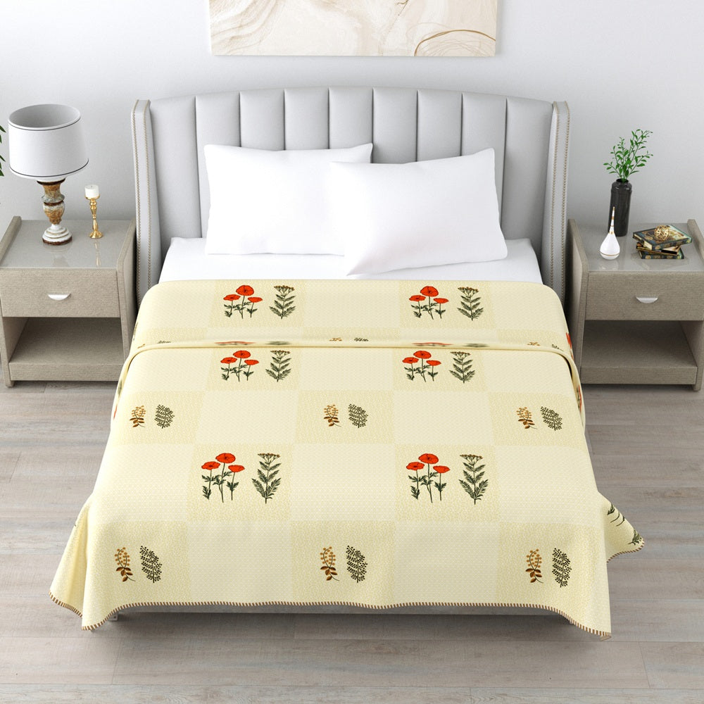 Milky White Double Dohar Semi 90 x 100 in - 1 Pc (Design 0475)