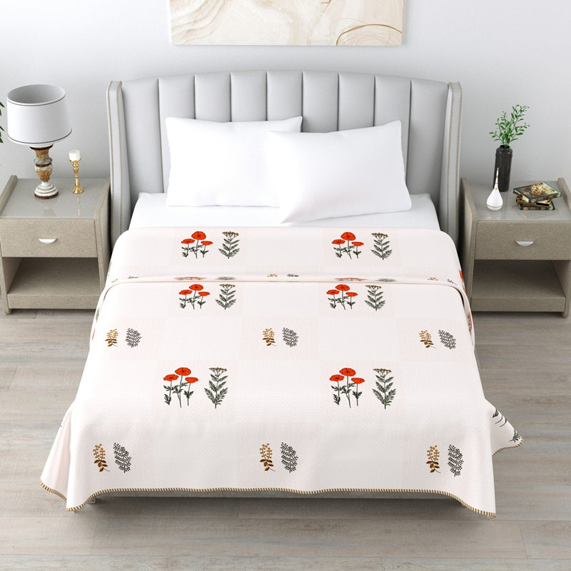 Milky White Double Dohar Semi 90 x 100 in - 1 Pc (Design 0476)