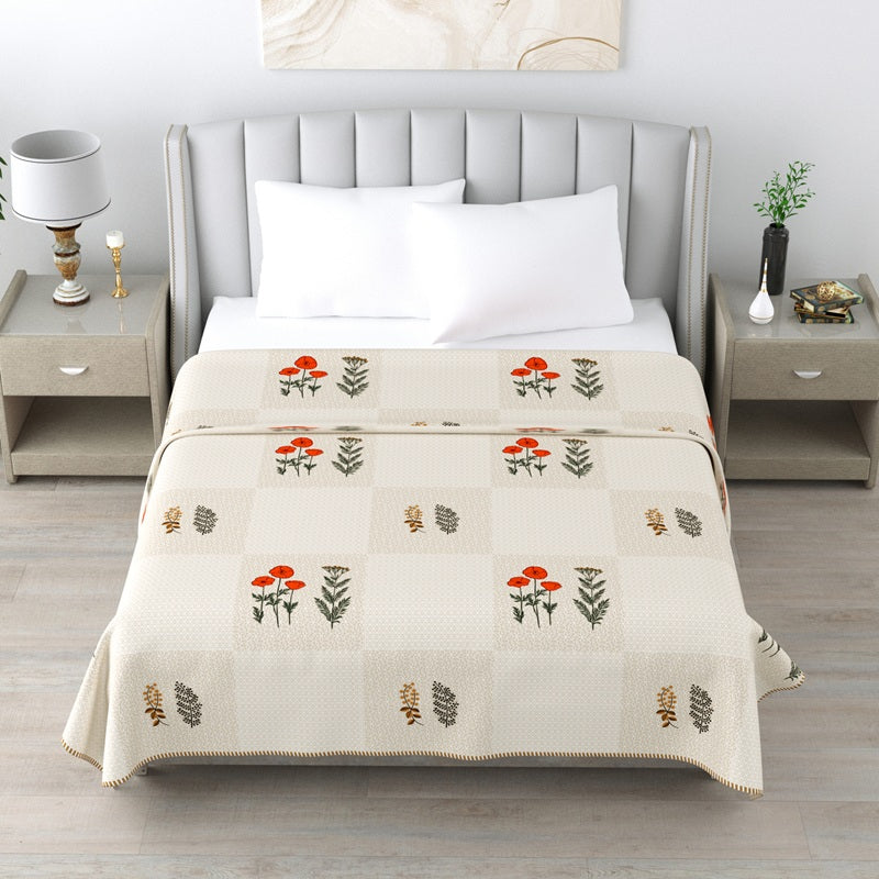 Milky White Double Dohar Semi 90 x 100 in - 1 Pc (Design 0478)