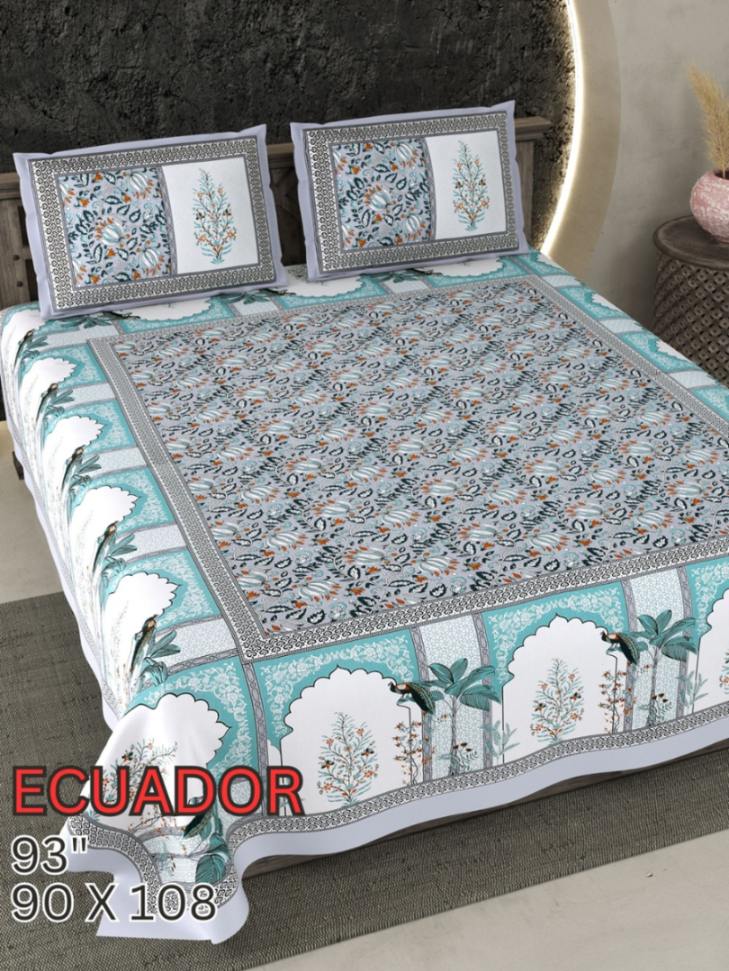 Ecuador Bedsheet Set 90 x 108 in - 3 Pcs (Design 0910)