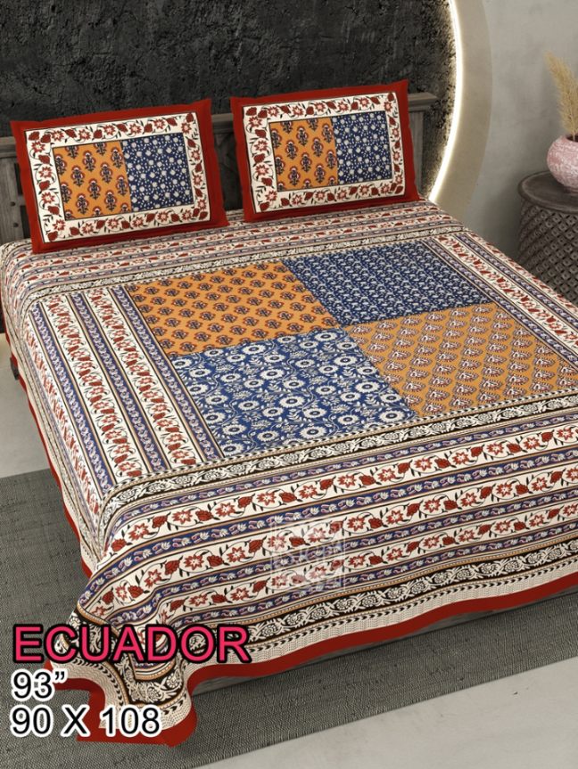 Ecuador Bedsheet Set 90 x 108 in - 3 Pcs (Design 0917)