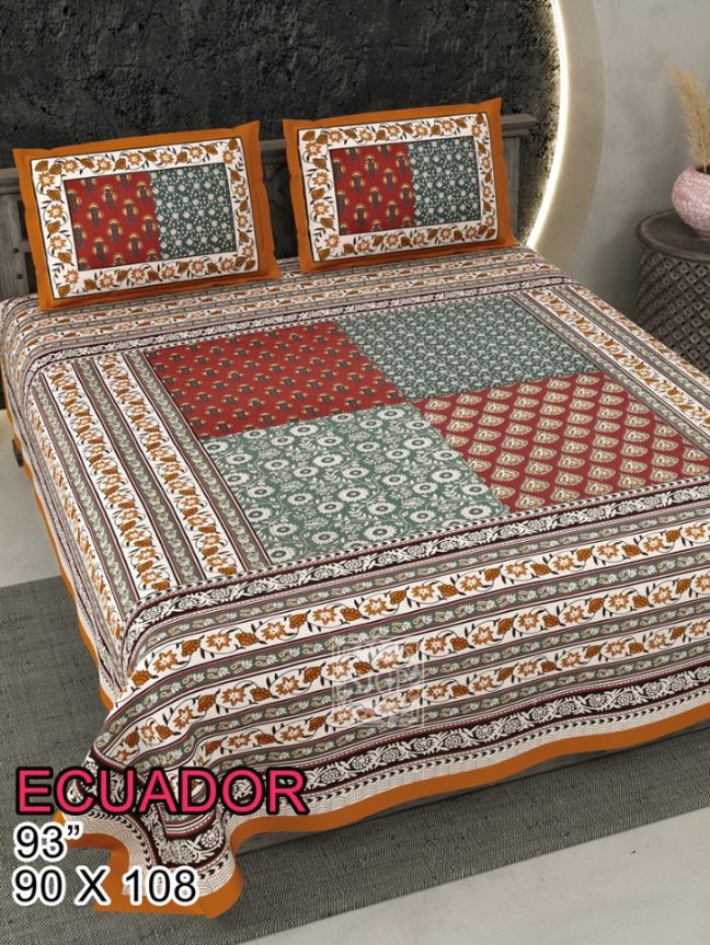 Ecuador Bedsheet Set 90 x 108 in - 3 Pcs (Design 0919)